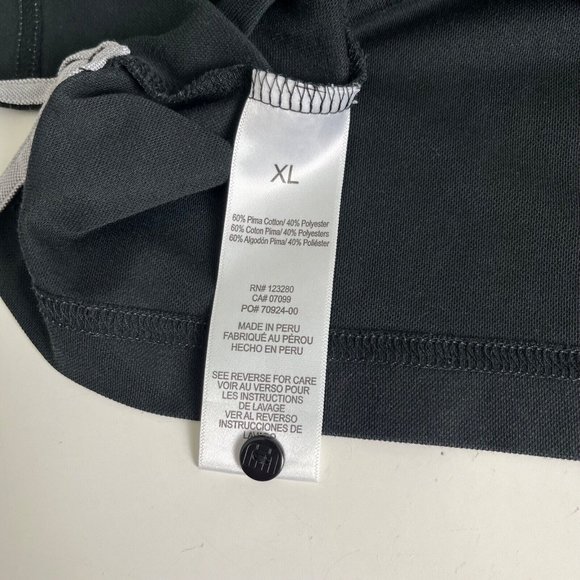 Travis Mathew Polo Shirt Solid Black Pima Cotton Blend Mens Size XL (STAINED) - Picture 8 of 8